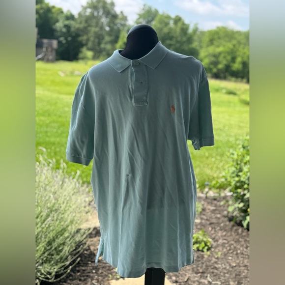 Ralph Lauren Blue Polo Shirt Classic Knit Casual - Picture 1 of 4